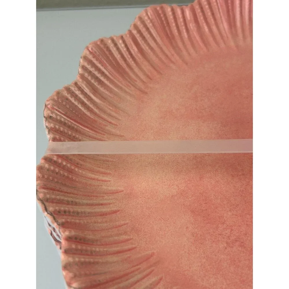 SOHO Loft Melamine Dinner Plate Pink Scalloped Set of 4 10.75